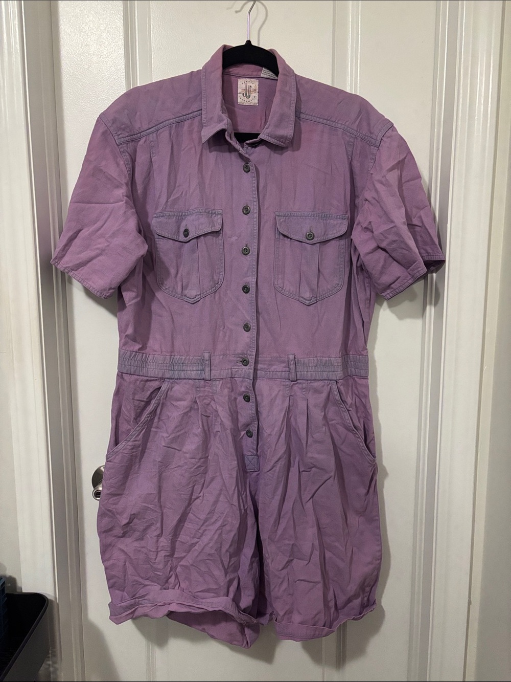 Vintage Retro 80’s Shortall Romper Denim Size Large